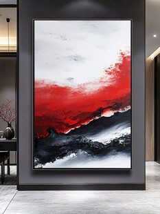 红墨山水玄关装饰画