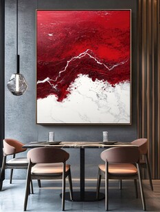 红白色调抽象艺术餐厅挂画