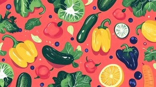 缤纷果蔬图案背景