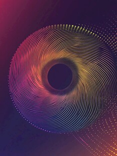 炫彩环形线条抽象背景图