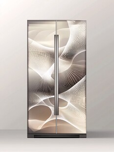 时尚双门花纹冰箱展示