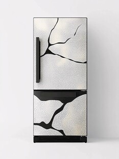 裂纹设计的现代双门冰箱