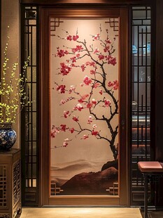 中式梅花屏风装饰之美