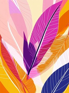 缤纷羽毛抽象艺术图案