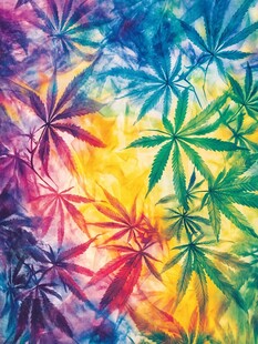 五彩斑斓的大麻叶图案