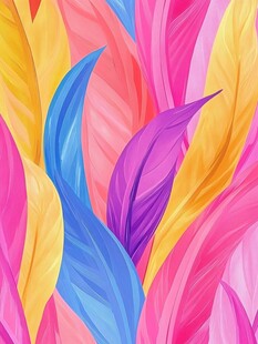 缤纷彩色羽毛图案背景