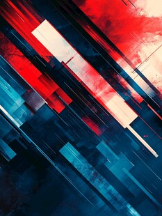 红蓝几何线条抽象艺术图