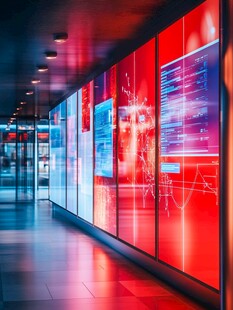 科技感十足的数据展示墙