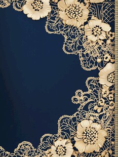 深蓝背景金色蕾丝花边图案