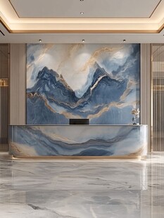 奢华山水风前台装饰空间