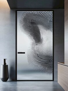 现代艺术感抽象图案玻璃门