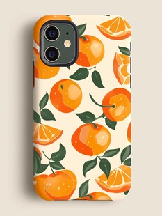 橙子图案手机壳清新可爱