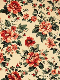 复古花卉图案布料