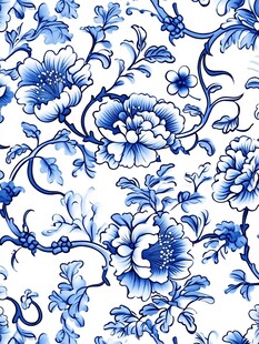 青花瓷花卉图案精美纹样