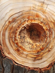树桩年轮特写纹理之美
