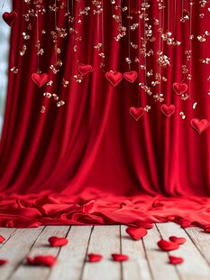 浪漫红幕爱心装饰场景