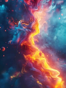 梦幻色彩流动的绚丽景象