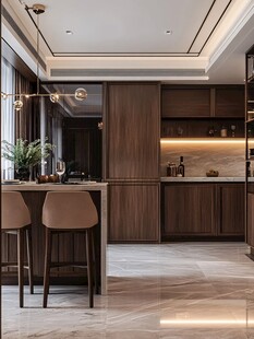 现代风格开放式厨房吧台