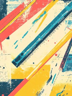 抽象多彩尺子艺术背景图