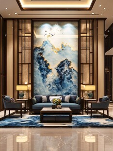 中式客厅 山水壁画尽显雅致