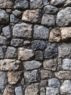 石块垒砌的古朴石墙纹理