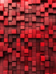 红色立体方块背景图案