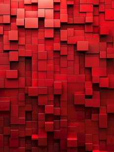 红色立体方块背景纹理