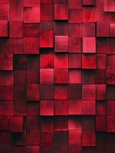 红色立体方块墙面背景