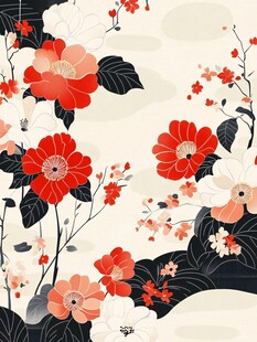 中式花卉插画 古韵之美