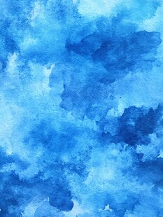 蓝色水彩晕染纹理背景图