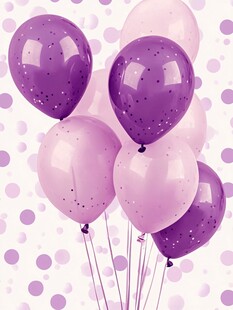 紫色梦幻气球背景图