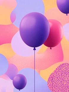 彩色梦幻气球背景插画