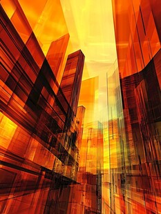 未来感都市建筑抽象图景