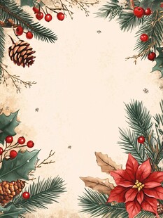 圣诞装饰边框插画背景图