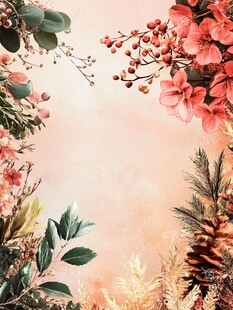 花卉绿植边框装饰背景图