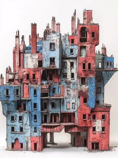 奇幻色彩的立体建筑模型