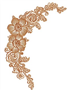 古典花卉边角装饰图案