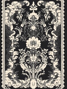 复古黑白花卉蕾丝图案