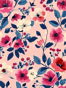 粉色花卉图案背景设计