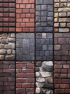 多样砖块拼接的墙面纹理