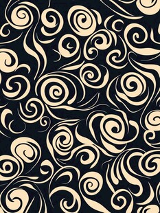 复古漩涡花纹无缝图案