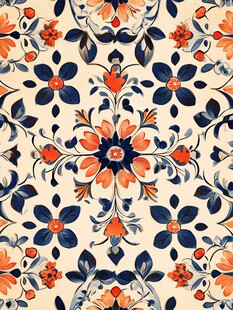 复古花卉图案精美纹理