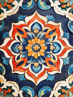 绚丽多彩民族风花卉图案