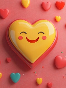 可爱笑脸心型糖果超萌