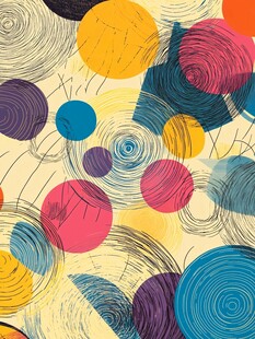 多彩抽象几何圆形图案背景