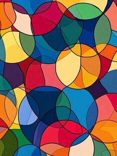 多彩重叠圆形抽象图案
