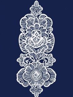 复古白色花卉刺绣图案