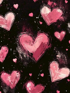 浪漫粉色爱心图案背景