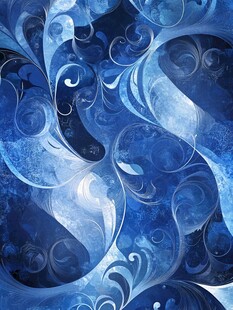 蓝色梦幻漩涡抽象花纹图案