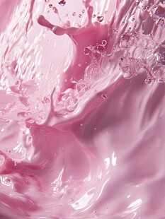 粉色液体飞溅瞬间